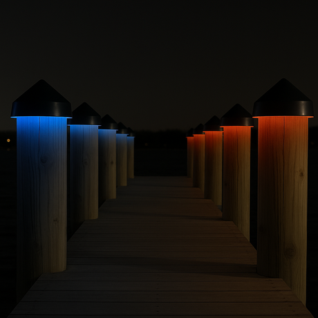 Dock Piling Lights red and blue led