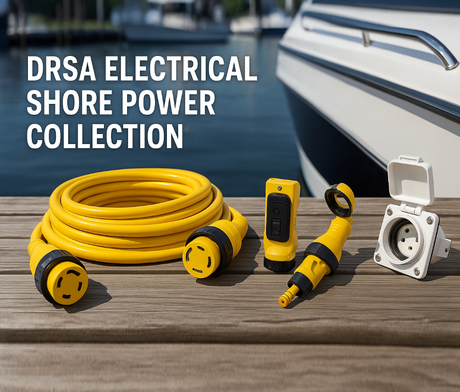 Shop DRSA’s Shore Power Collection for marine-grade cords, adapters, and inlets. UL-listed, waterproof