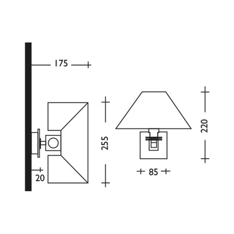 BCM Mezzanella Wall Lamp - Mounted in Marine Interior diagram 
