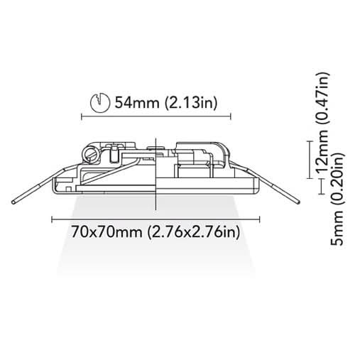 BCM Miami 70 marine LED downlight DIAGRAIM STAINLESS STEEL FINISH
