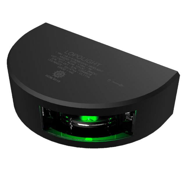 Lopolight 101-001 green starboard navigation light black finish

