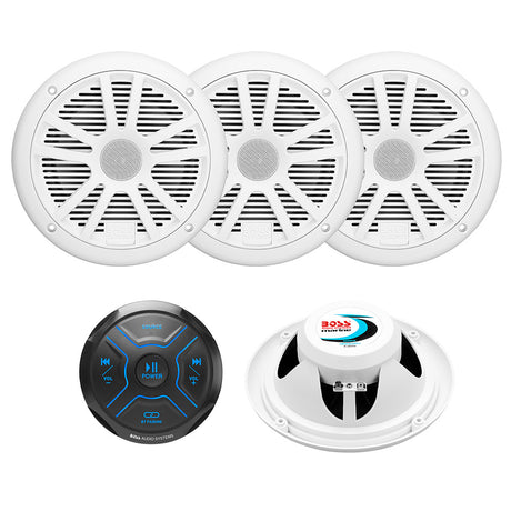 Boss Audio MG250W.64 marine audio kit with Bluetooth receiver and 4 white speakers

