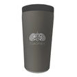 Toadfish Non-Tipping Can Cooler 2.0 in Graphite on a smooth surface with a 12oz can 5006