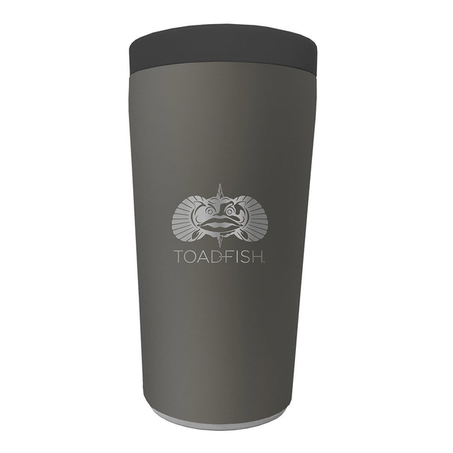 Toadfish Non-Tipping Can Cooler 2.0 in Graphite on a smooth surface with a 12oz can 5006