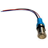 Bluewater 22mm Push Button Switch  OffOn Contact  BlueRed LED  1 Lead 905911131