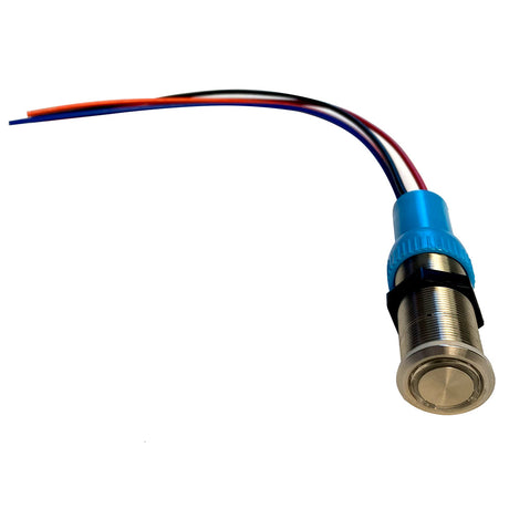 Bluewater 22mm Push Button Switch  OffOn Contact  BlueRed LED  1 Lead 905911131