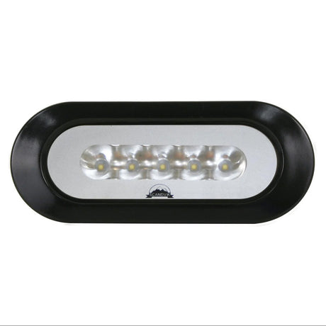 41356P Scandvik flush mount spreader light black, marine LED deck light, 1000 lumen boat light, IP65 spreader light, 12/24V marine lighting