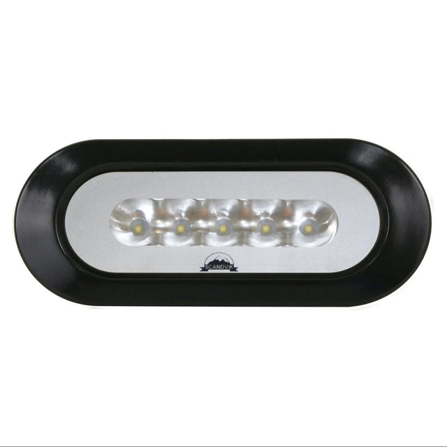 41356P Scandvik flush mount spreader light black, marine LED deck light, 1000 lumen boat light, IP65 spreader light, 12/24V marine lighting
