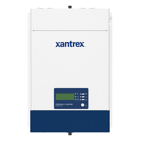 Xantrex Freedom X 1200 PRO 1000W pure sine wave inverter with hardwire transfer switch and RV-C connectivity mounted in a boat or RV