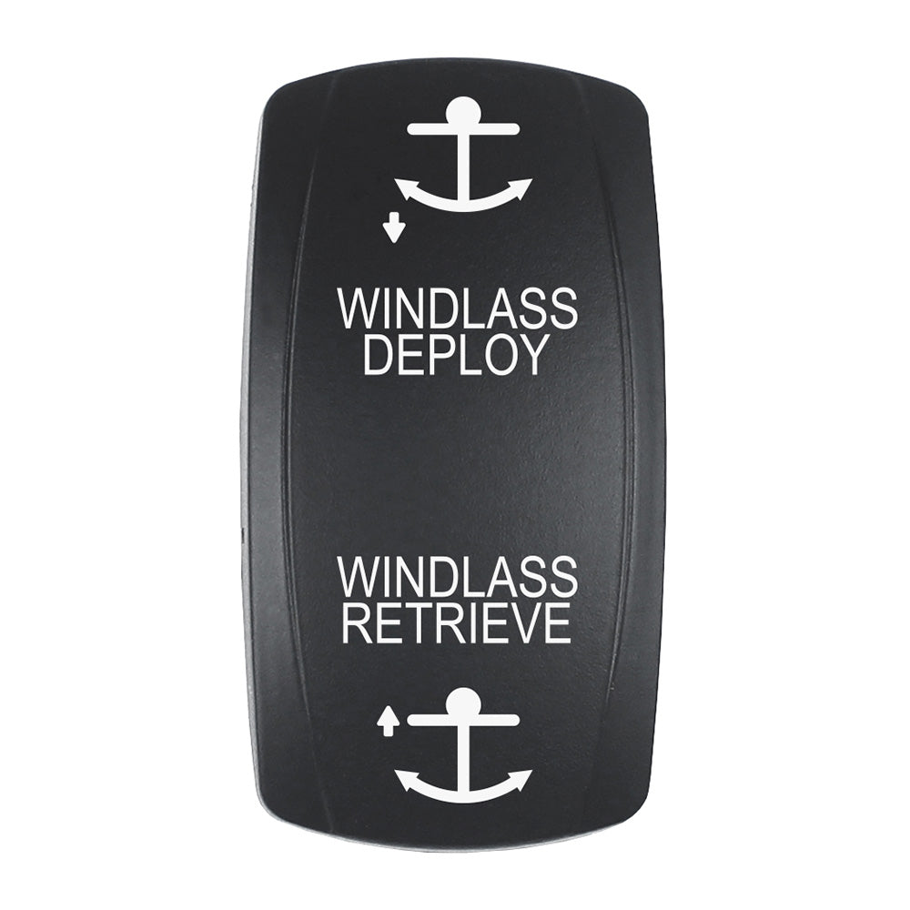 EV2LE-WND Pacer WINDLASS rocker switch actuator dual etched for deploy and retrieve

