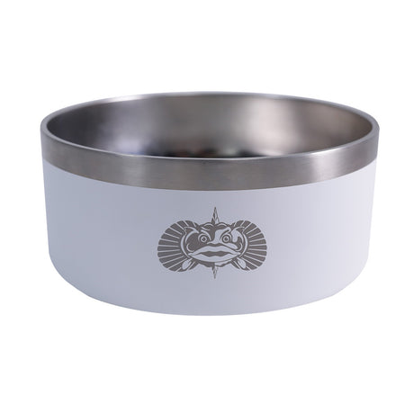 Toadfish Non-Tipping Dog Bowl in White with SmartGrip Technology on a smooth surface.
 1052