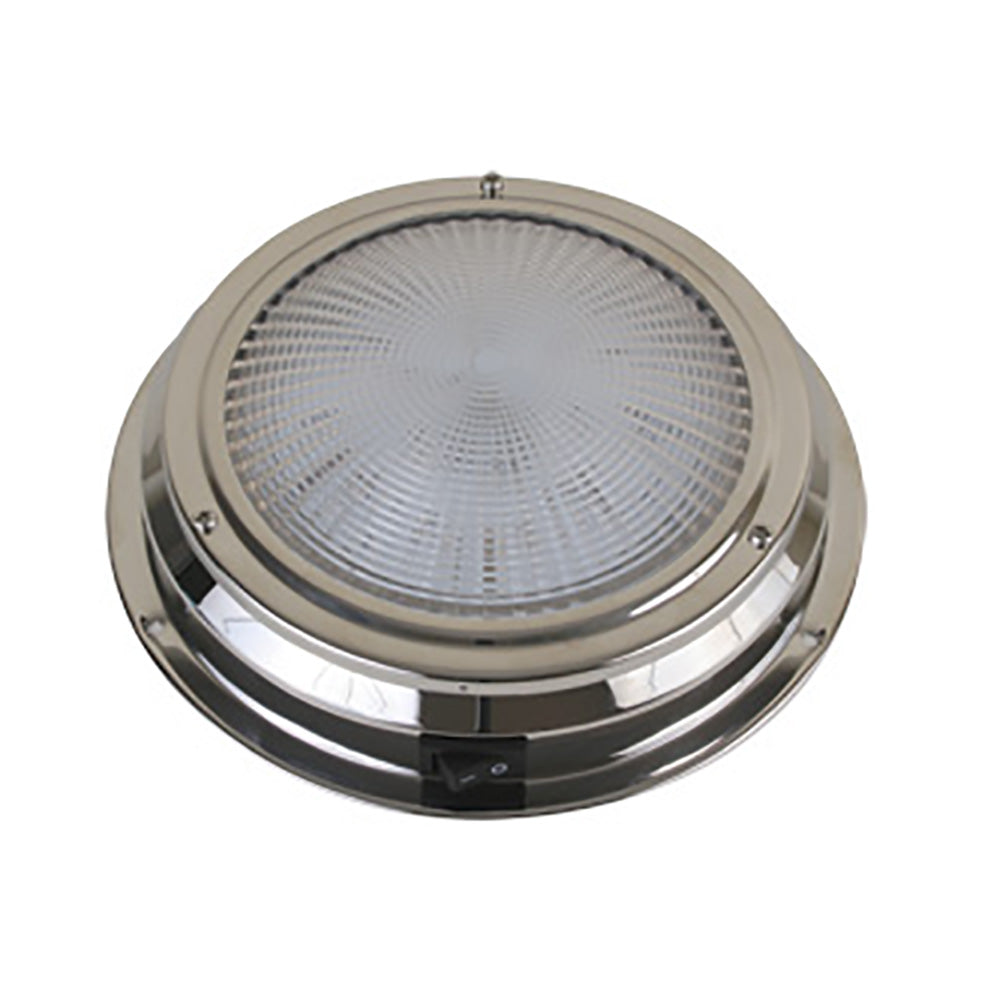 41324P Scandvik LED dome light, stainless steel marine light, 5.5 inch LED light, warm white boat light, 12V RV lighting
