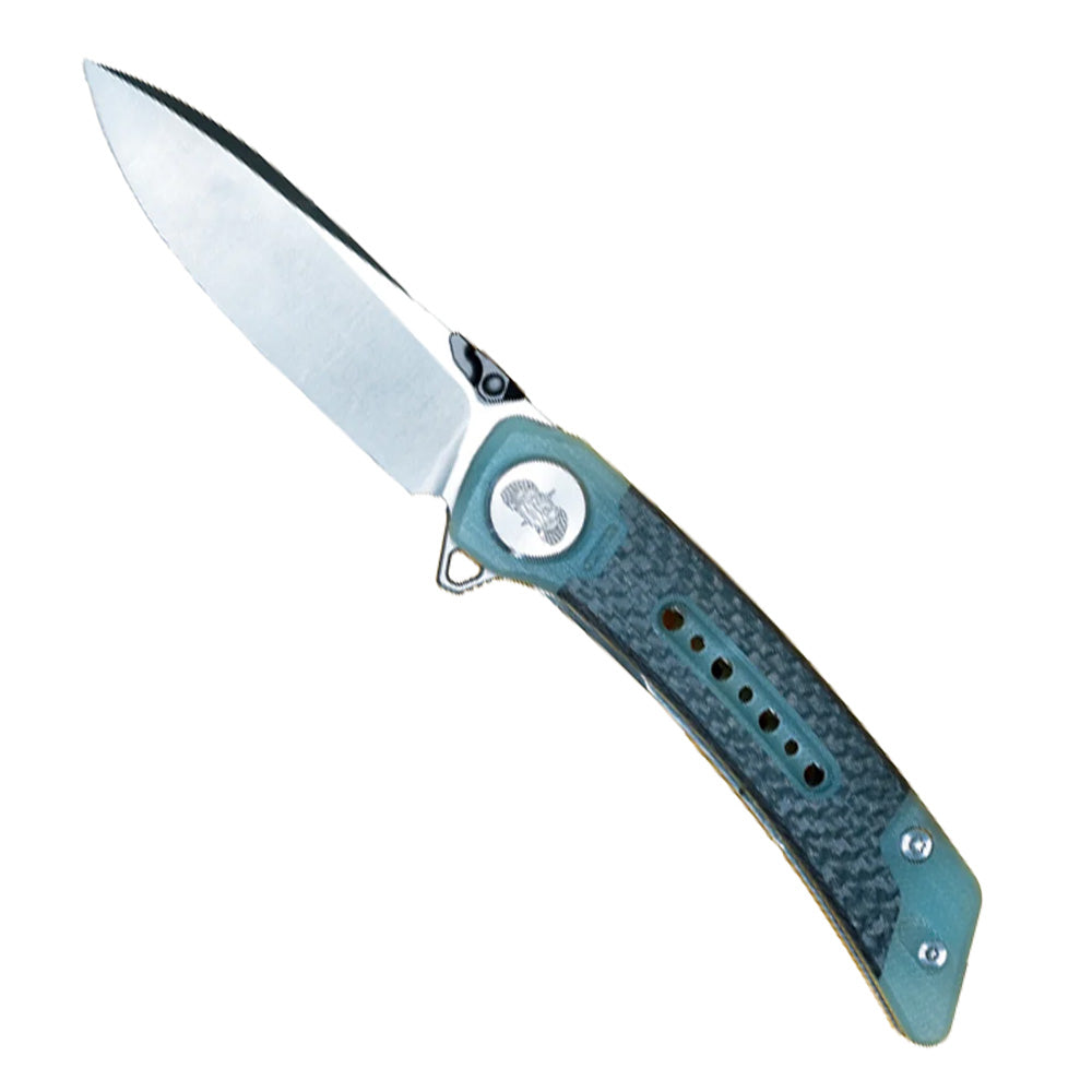 Toadfish EDC 7-inch pocket knife with Sandvik stainless steel blade and Jade G10 handle