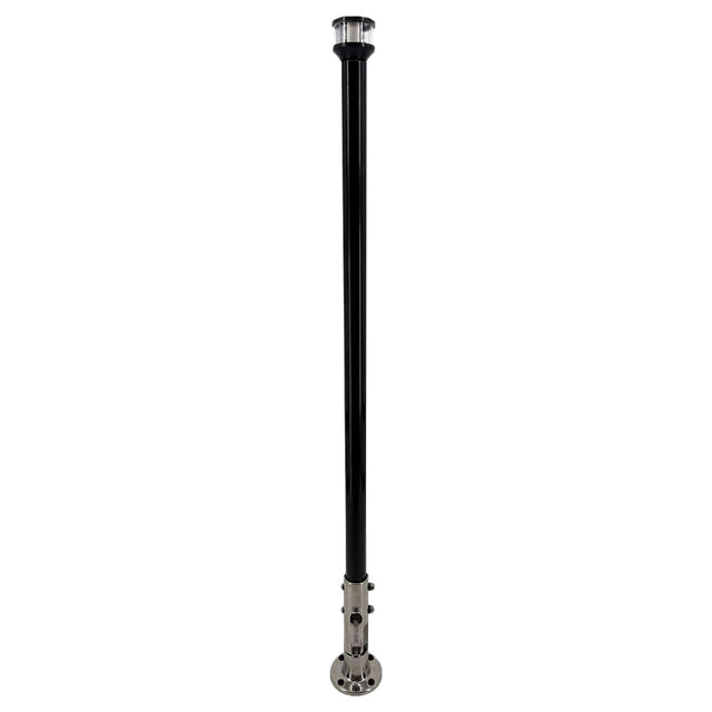 Seaview 36 Manually Folding Light Post w316 Stainless Steel Base  LTBLED12C5 Navigation Light  Black SVMHB136LEDSSB