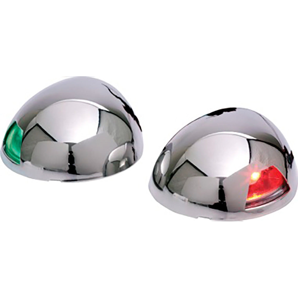 400069-1 Sea-Dog LED Top Mount Side Lights with 304/316 stainless steel housing on a boat’s bow


