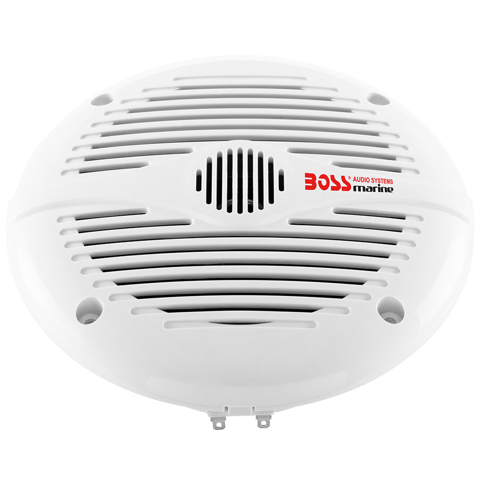 Close-up of Boss MR60 marine speaker grille and polypropylene woofer cone

