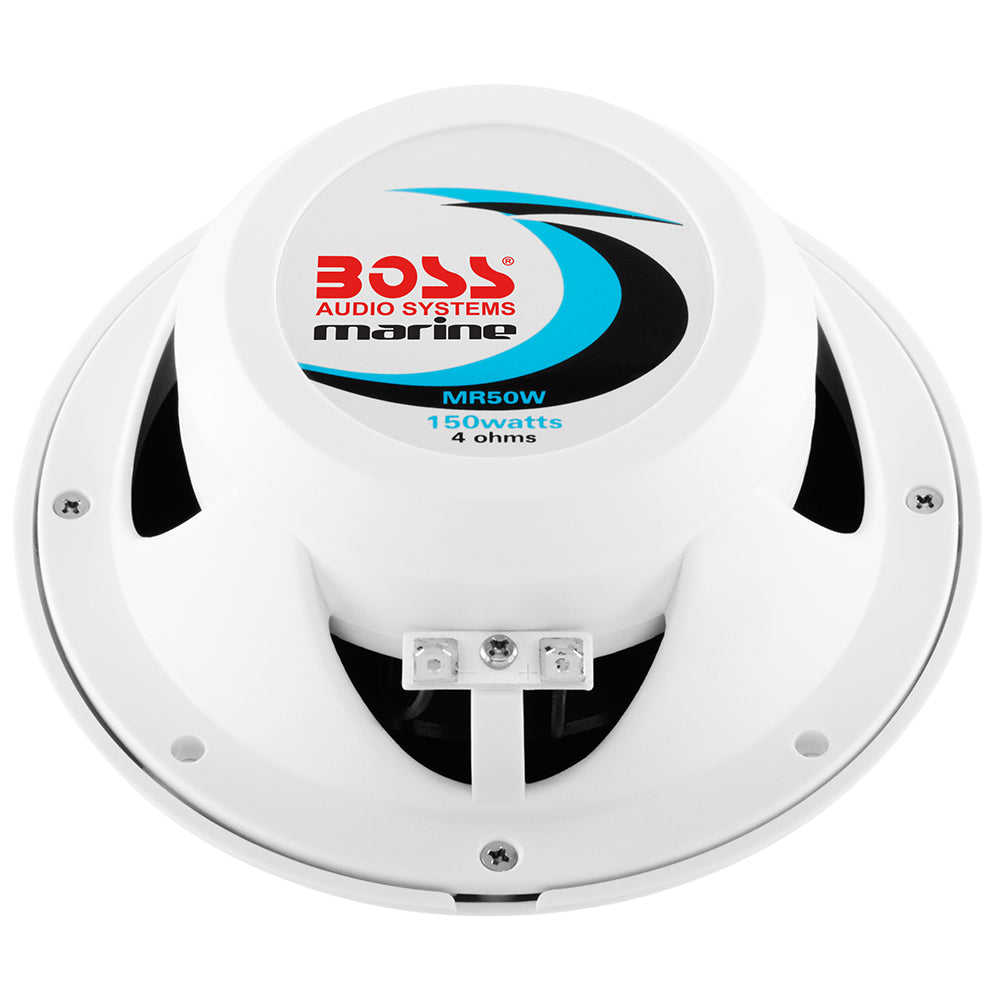 Boss Audio MR50 5.25" round marine speakers back view

