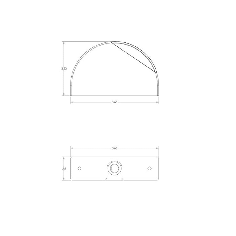 101845 Lumitec Surface Mount Aluminum Navigation Light – Red diagram
