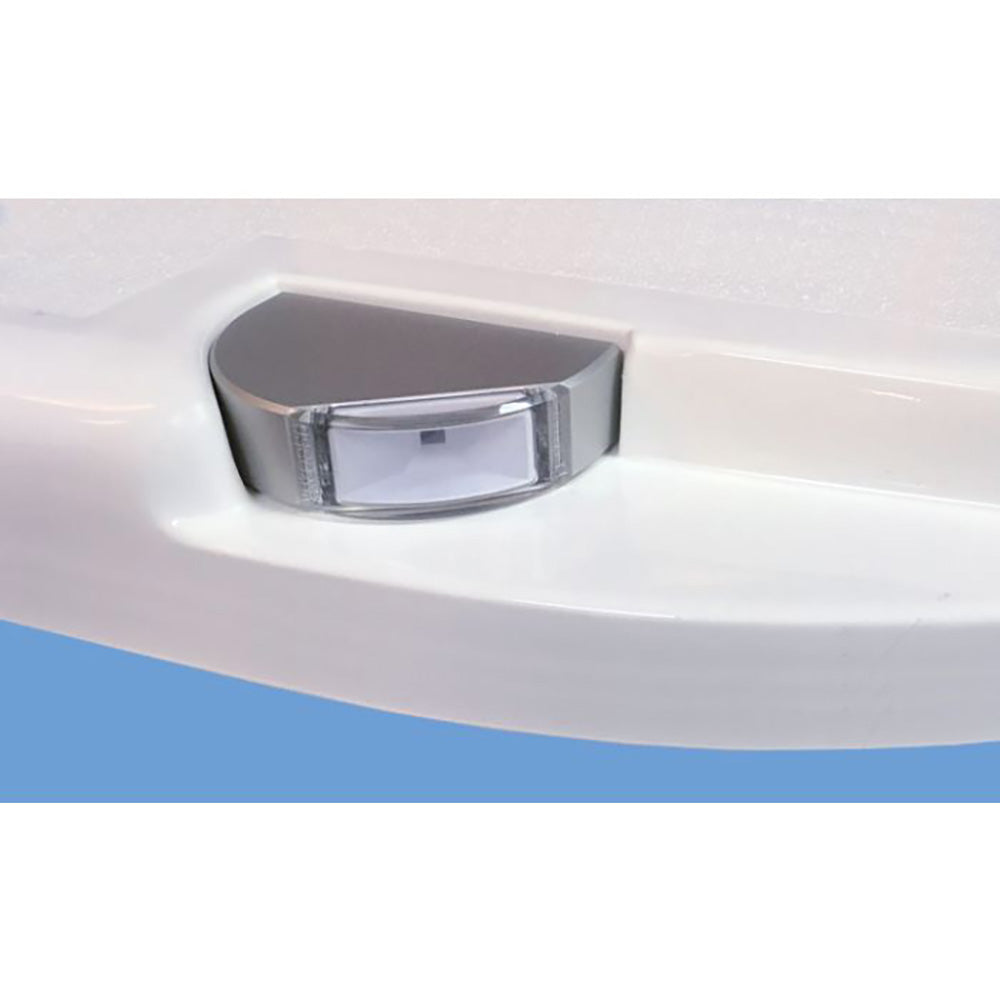101845 Lumitec Surface Mount Aluminum Navigation Light – Red (Port, Vertical Mount) on center console

