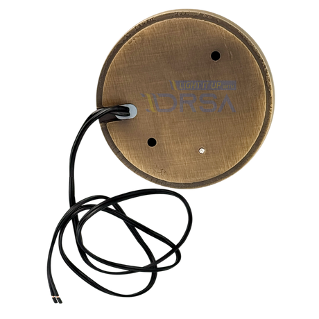 Brass warm white G4 12V step light fixture with frosted lens back of light 
