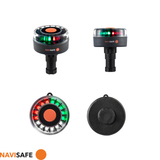Navilight mounted on Scotty flush deck system on a small boat

