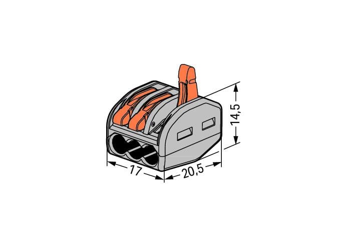 Compact WAGO connector with CAGE CLAMP®

