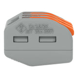 WAGO 222-413 3-conductor splicing connector close-up side view

