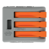 WAGO 222-413 3-conductor splicing connector close-up top view 

