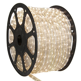 120V LED rope light cuttable at marked intervals warm white