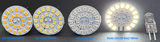 G4 Back Pin LED Replacement Bulb – 2W chip with warm, Cool, Blue and red and white color next to halogen bulb 