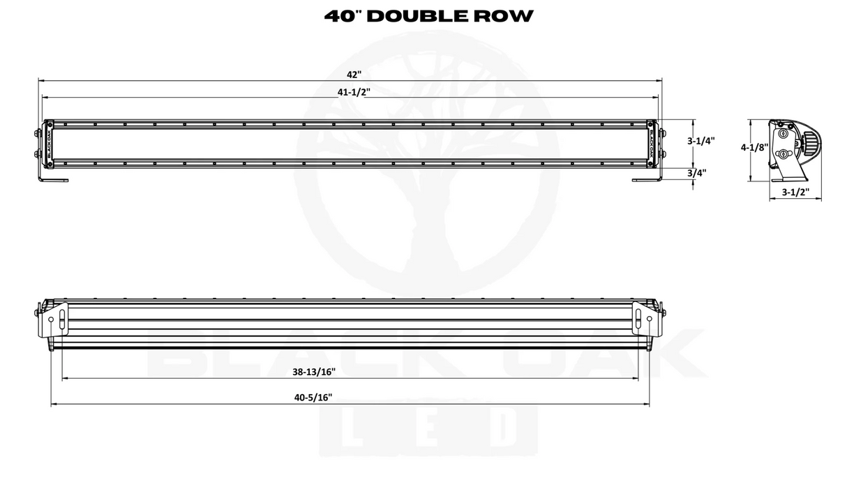 Black Oak Pro Series 3.0 Double Row 40" LED Light Bar - Combo Optics - Black 40C-D5OS