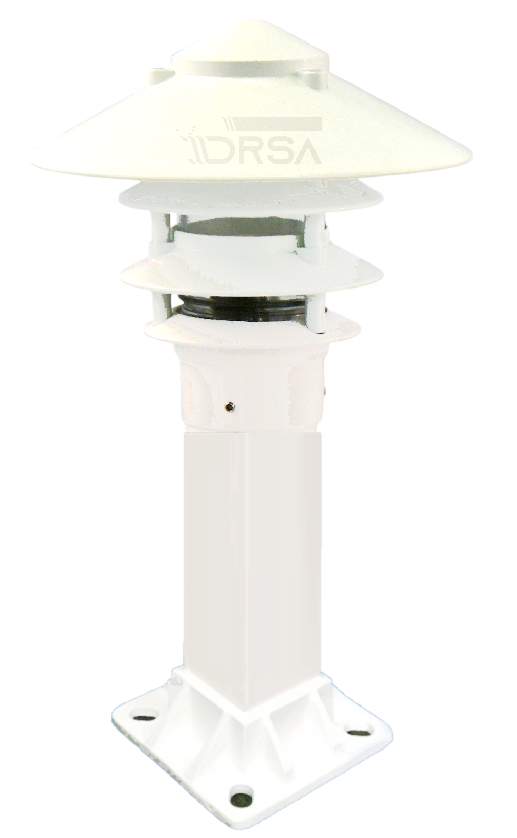 White finish 4 inch square post dock light powder coated

