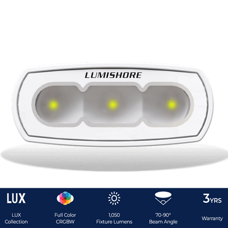 Lumishore LUX 4 inch CRGBW LED flood light front view