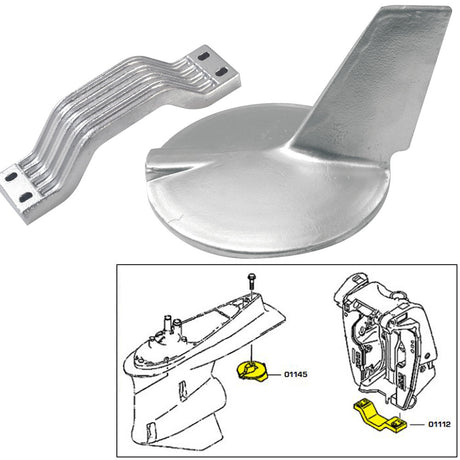 Tecnoseal Anode Kit wHardware  Yamaha 200300HP HiPerformance  Aluminum 21106AL