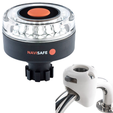 042KIT3 Navisafe Navilight 360° mounted on white rail using Navimount Rail Mount

