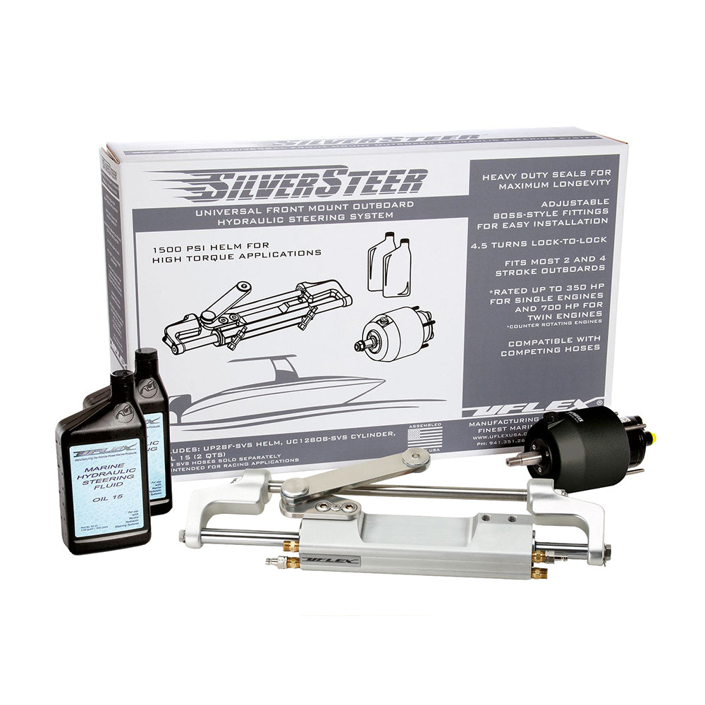 Uflex SilverSteer Universal Front Mount Outboard Hydraulic Tilt Steering System  1500PSI V2 SILVERSTEER 2TB