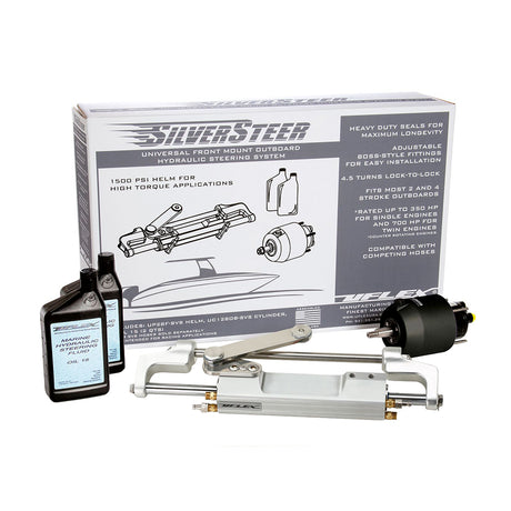 Uflex SilverSteer Universal Front Mount Outboard Hydraulic Tilt Steering System  1500PSI V2 SILVERSTEER 2TB