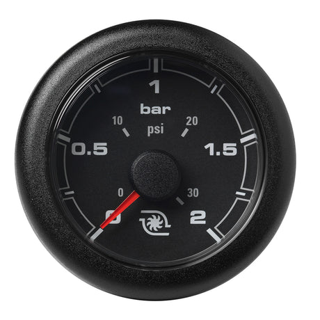 Veratron 52MM 2116 OceanLink Boost Pressure Gauge  2 Bar30 PSI  Black Dial  Bezel A2C1066140001