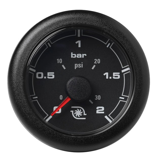 Veratron 52MM 2116 OceanLink Boost Pressure Gauge  2 Bar30 PSI  Black Dial  Bezel A2C1066140001