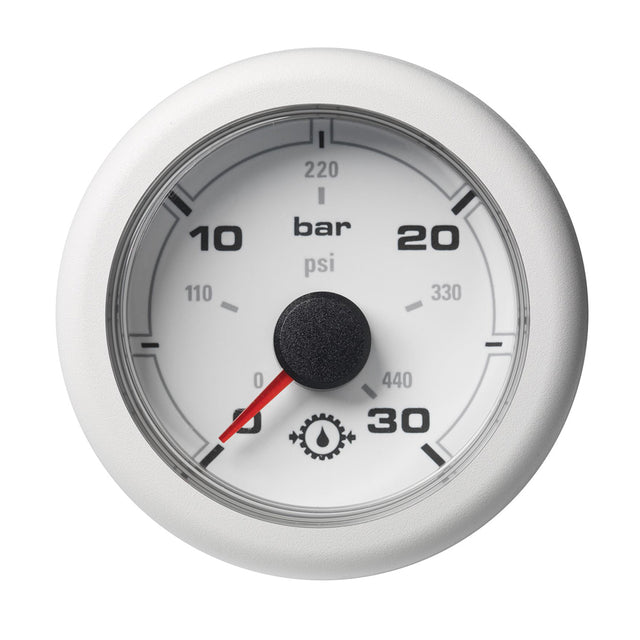 Veratron 52MM 2116 OceanLink Transmission Oil Pressure Gauge  30 Bar440 PSI  White Dial  Bezel A2C1066050001