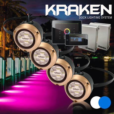 Lumitec Kraken Underwater Dock Light System - Full Kit with 4 led Lights
Blue white 