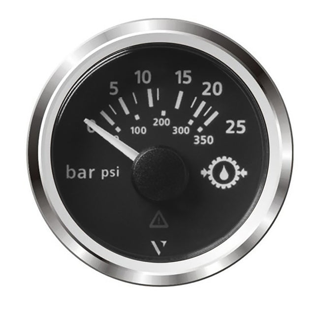 Veratron 52MM 2116 ViewLine Transmission Oil Pressure 25 Bar350 PSI  Black Dial  Chrome Triangular Bezel A2C59514137