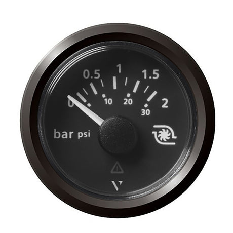 Veratron 52MM 2116 ViewLine Boost Pressure Gauge 2 Bar30 PSI  Black Dial  Triangular Bezel A2C59514152