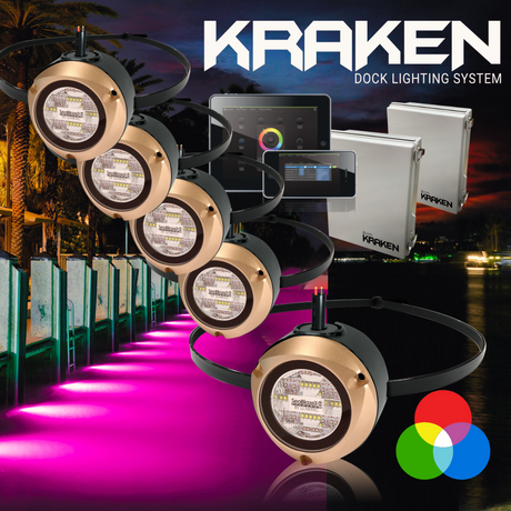 Lumitec Kraken Underwater Dock Light System - Full Kit with 5 led Lights
RGBW
