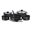 Magma Nestable 10 Piece Induction NonStick Enamel Finish Cookware Set  Jet Black A10366JB2IN