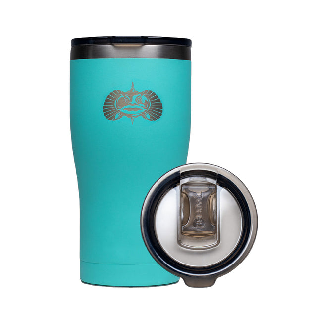 Toadfish Non-Tipping 20oz Tumbler in Teal on a smooth surface.