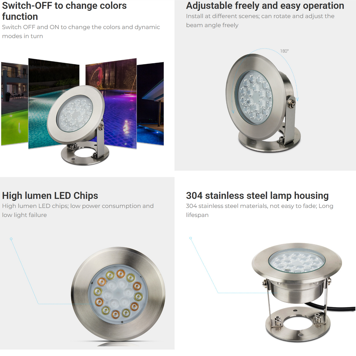 DC12V underwater RGB light
