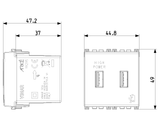 Vimar Arké 19295 USB Charging Outlet – Dual USB-A, 2.1A, 120/230V