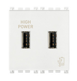 Vimar Arké 19295 USB Charging Outlet – Dual USB-A, 2.1A, 120/230V