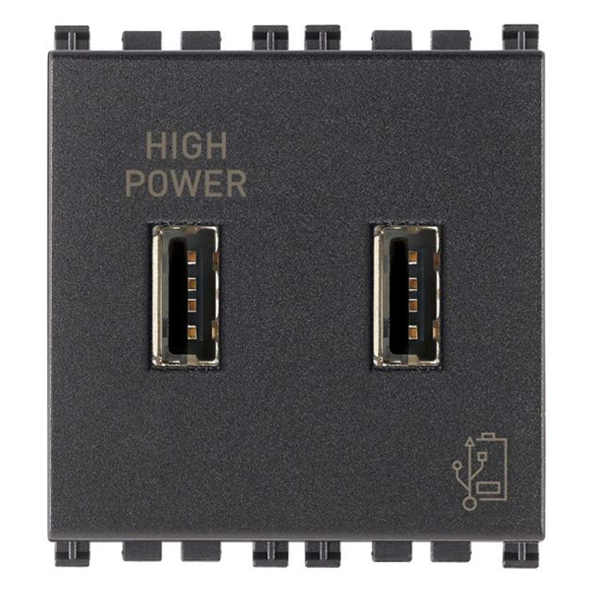Vimar Arké 19295 USB Charging Outlet – Dual USB-A, 2.1A, 120/230V